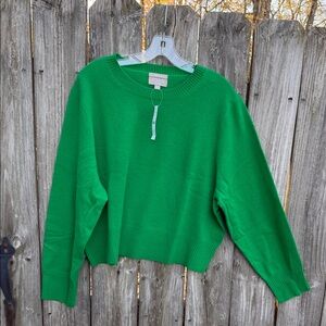 J. Crew Vibrant Green Crew Neck Sweater